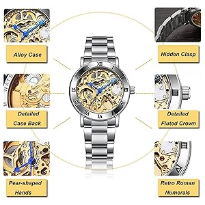 Amazon.com: MASTOP Women's Watches Automatic Steampunk Self